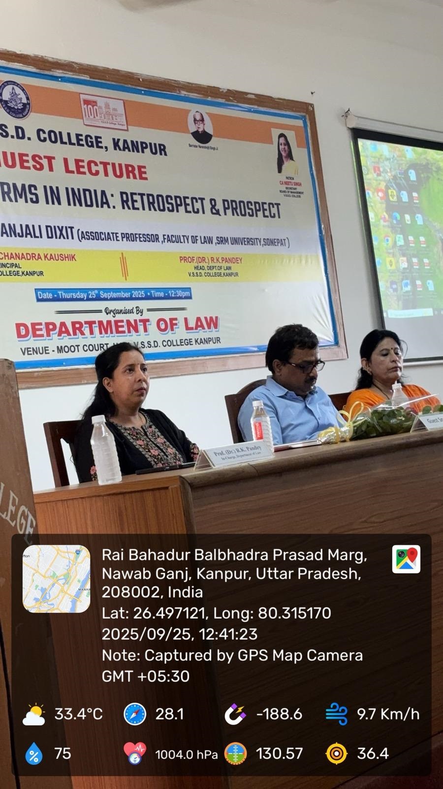 Guest lecturer on the topic “Criminal Law Reforms in India: Restrospect & Prospect” was organised in the Law Department of the college on 25.09.2025.
