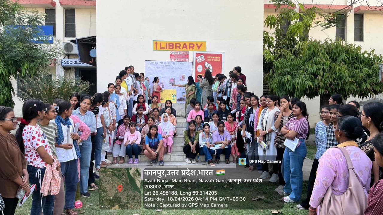 दिनांक: 18.04.2026 को विक्रमाजीत सिंह सनातन धर्म महाविद्यालय, नवाबगंज कानपुर में सचिव -प्रबंधतंत्र सी ए नीतू सिंह के मार्गदर्शन, प्राचार्य प्रो नीरू टंडन के निर्देशन तथा मिशन शक्ति प्रभारी प्रो जया मिश्रा के नेतृत्व में “महिला शक्ति दीवार” के निर्माण का आयोजन किया गया।