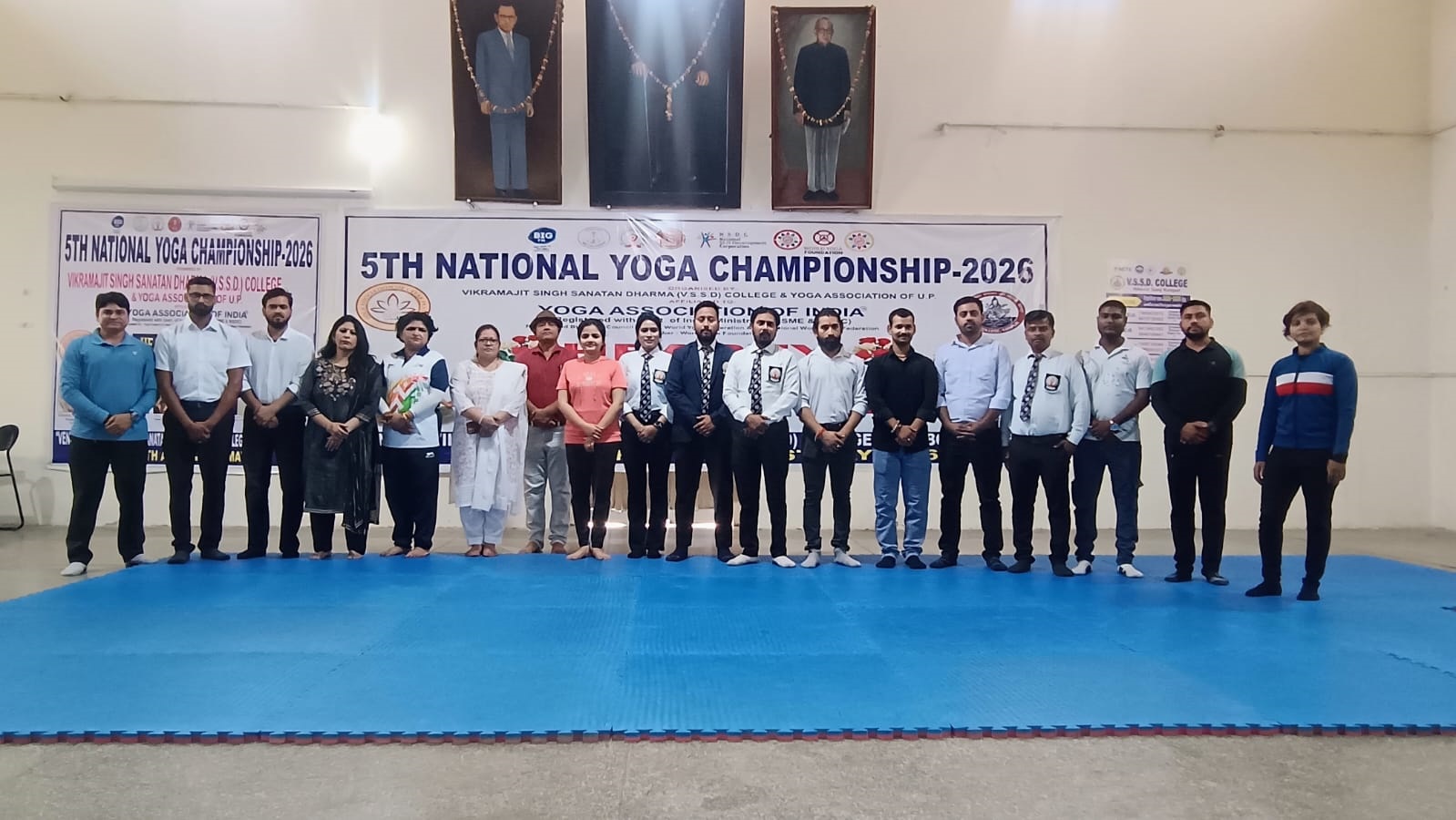 विक्रमाजीत सिंह सनातन महाविद्यालय कानपुर के प्रार्थना सभागार में दिनांक 01/05/2026 को प्रातः 10:30 बजे दोनों संस्थाओं के MOU के अन्तर्गत वी.एस.एस.डी. कॉलेज, कानपुर तथा योगा एसोसिएशन ऑफ उ॰प्र॰ के संयुक्त तत्वावधान में 5वीं नेशनल योगा चैंपियनशिप-2026 का आयोजन किया गया|