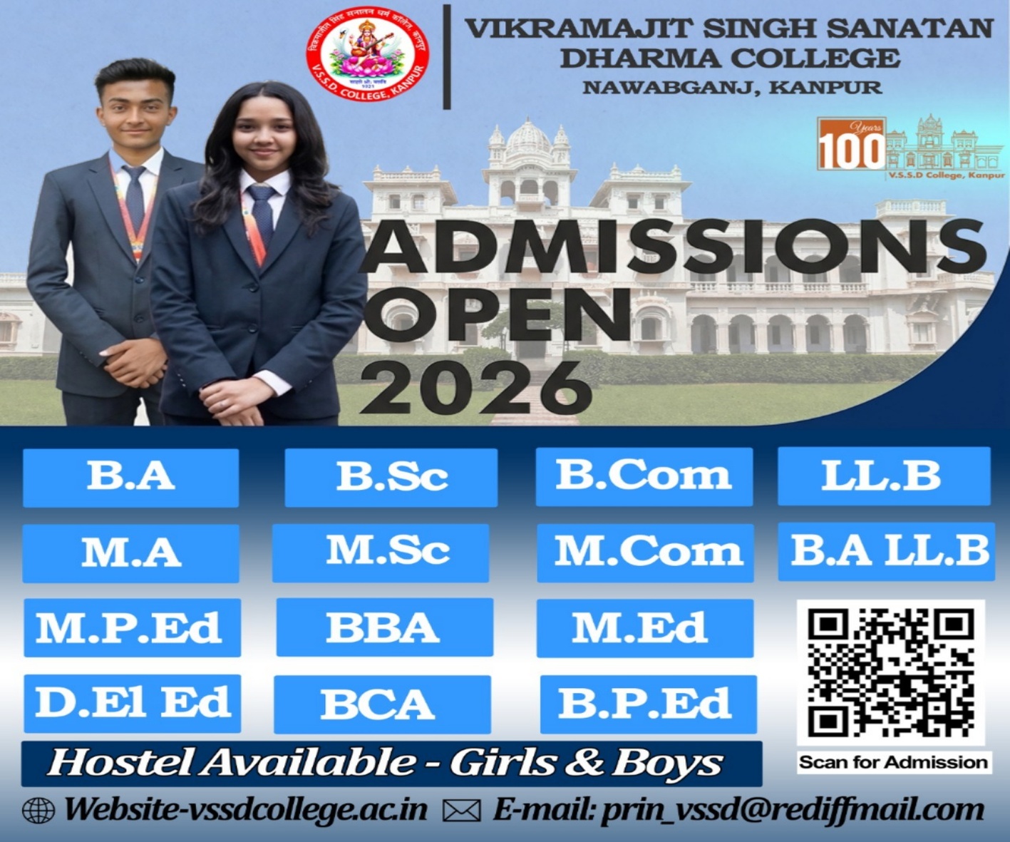 Admission of Undergraduate and Post Graduate Course for the Year 2026-27
